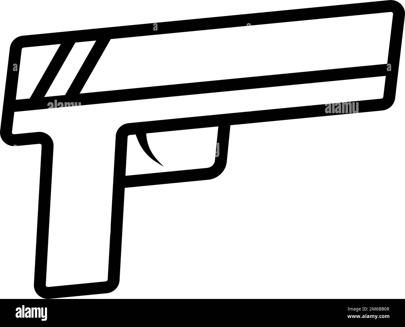 Simple handgun icon. Pistol gun. Editable vector. Stock Vector