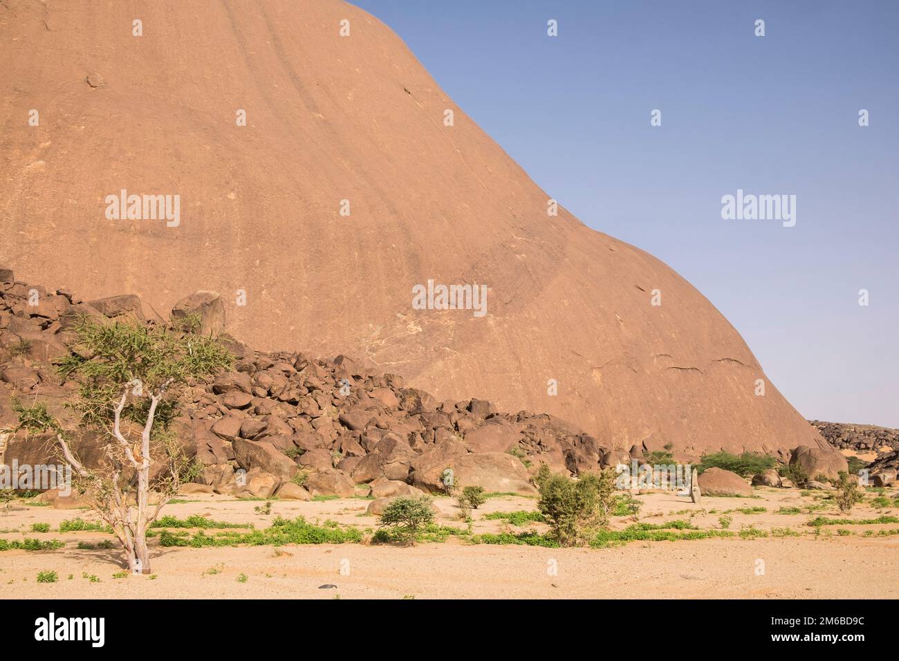 Mauritania, railroad track, Ben Amira, monolith Stock Photo