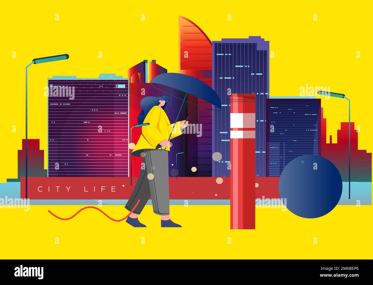 Abstract Futuristic City Building Skyline Composition - Stock ...