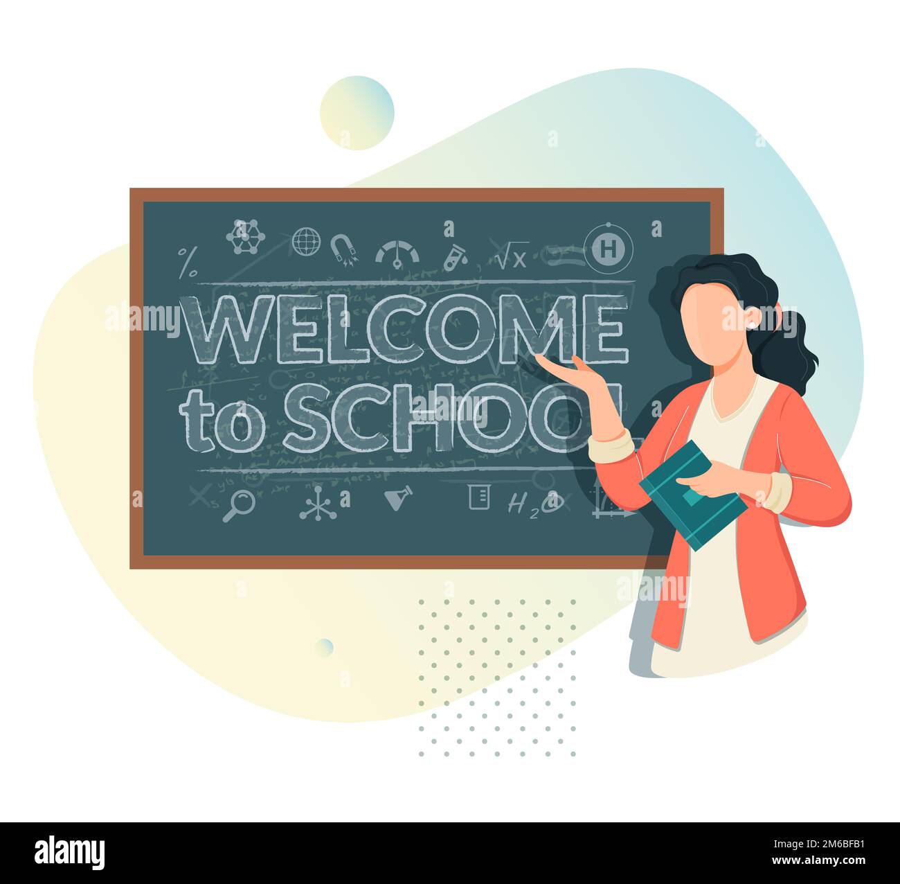 Welcome to School - Illustration  as EPS 10 File Stock Vector