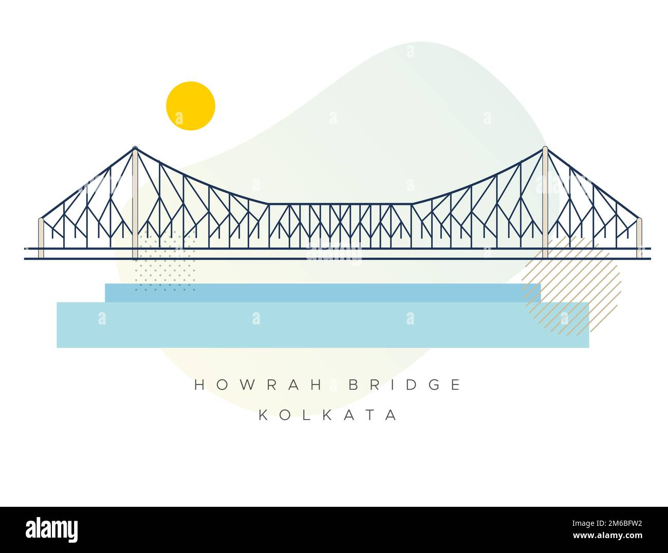 Howrah Bridge Kolkata - Stock Illustration as EPS 10 File Stock Vector