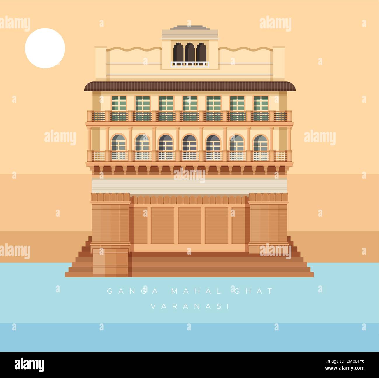 Ganga ghat varanasi Stock Vector Images - Alamy