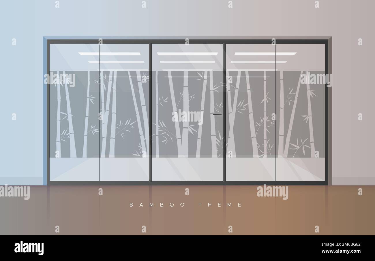 Wall Graphic - Vinyl Frosted Film - Bamboo Theme - Stock Illustration ...