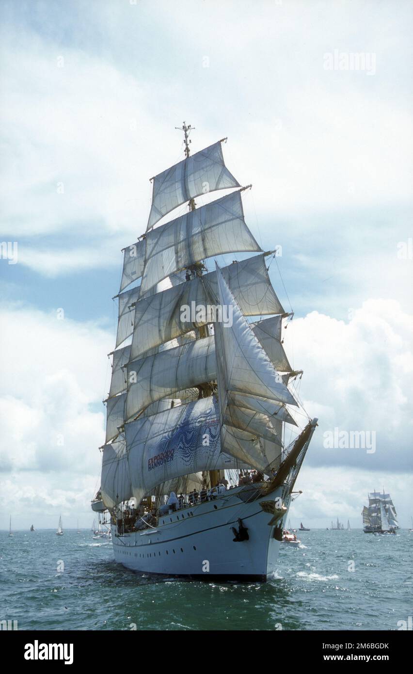 German Navy tall ship Gorch Fock II, Cadiz race start, 2000 Stock Photo ...
