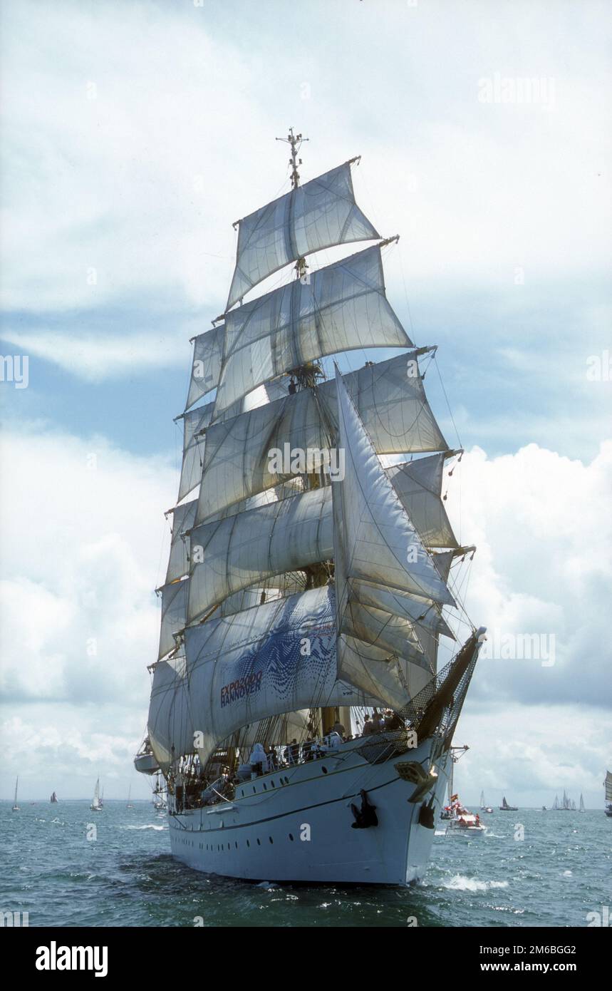 German Navy tall ship Gorch Fock II, Cadiz race start, 2000 Stock Photo ...