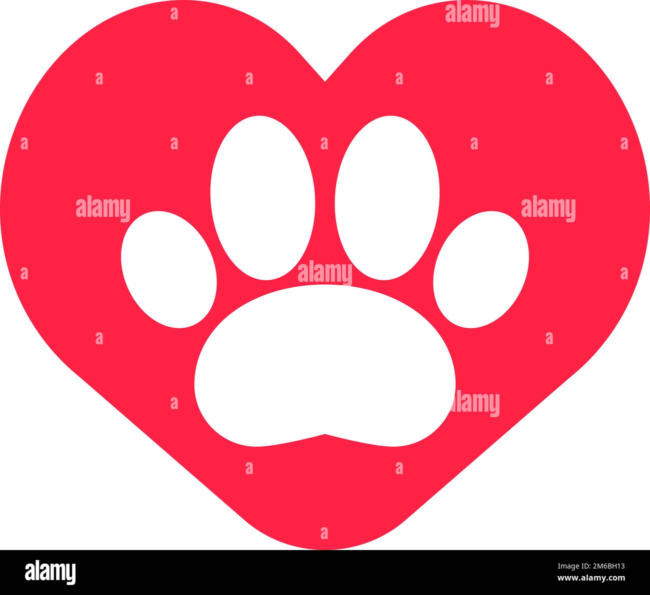 Love for animals. Animal Protection. Dog or cat paw and heart icons. Editable vector. Stock Vector