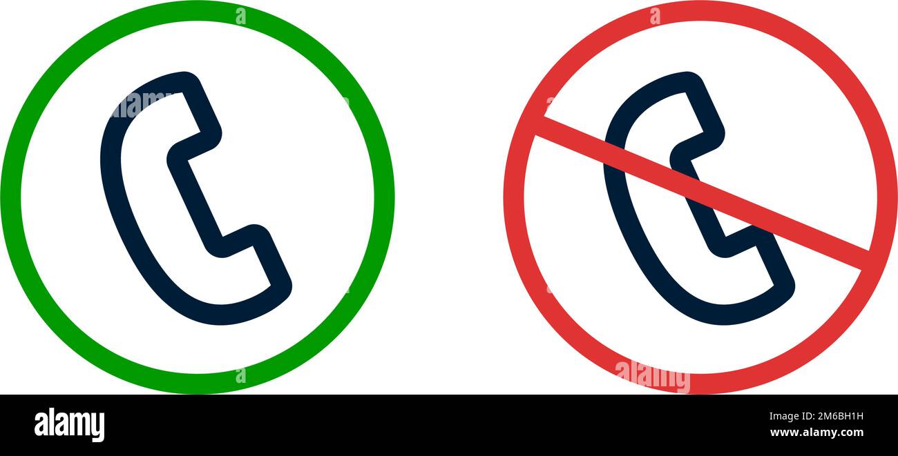 Calling prohibited and calling permitted. Editable vector. Stock Vector