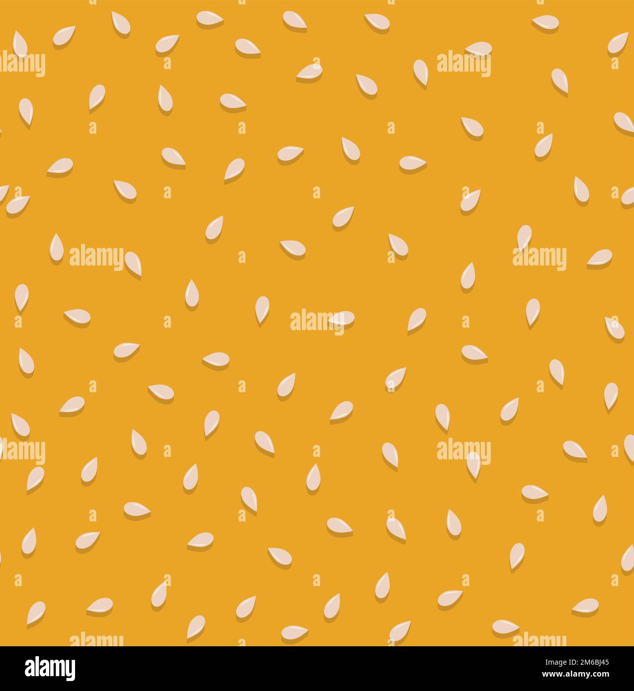 Sesame seeds on fresh yummy bread bun, seamless pattern. Repeating vector background. Eps 10 Stock Vector