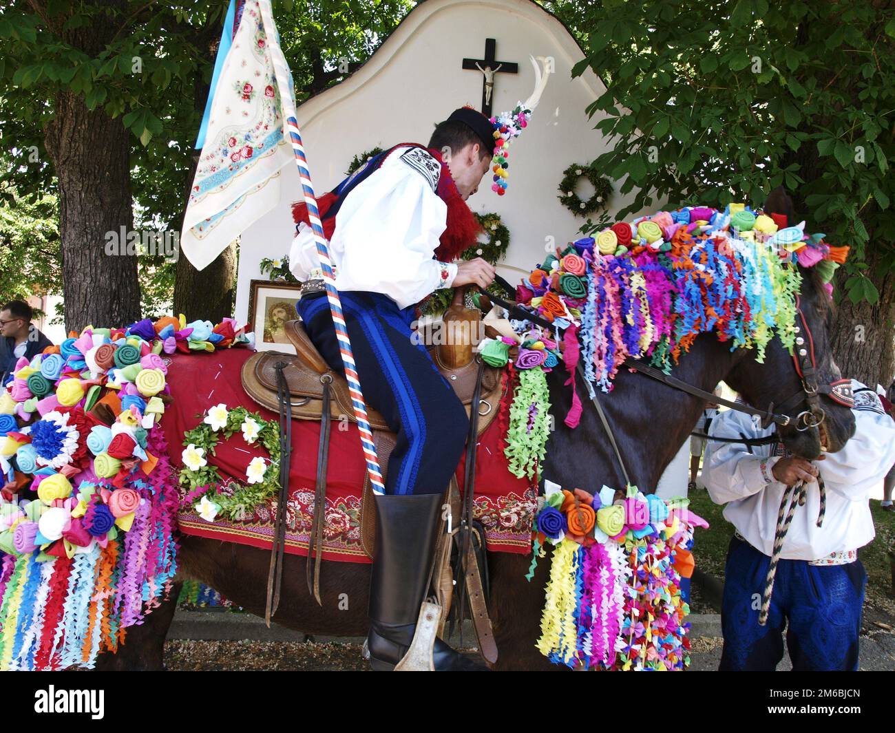 Ride of the Kings Folklore decorating horses Stock Photo Alamy