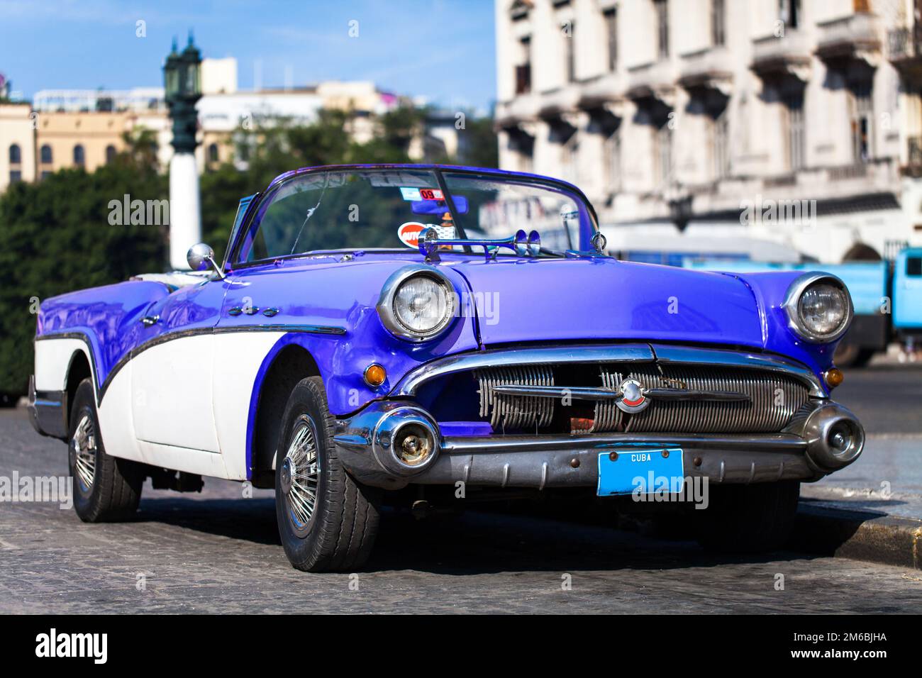 Historic American classic cars in Cuba Havana Stock Photo