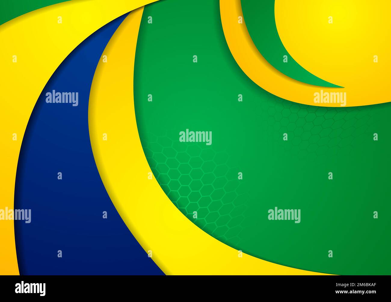 Brazil colors abstract corporate wavy background Stock Photo