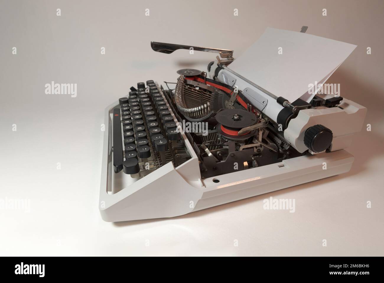 Typewriter 70s with red printed ribbon Right side Stock Photo Alamy