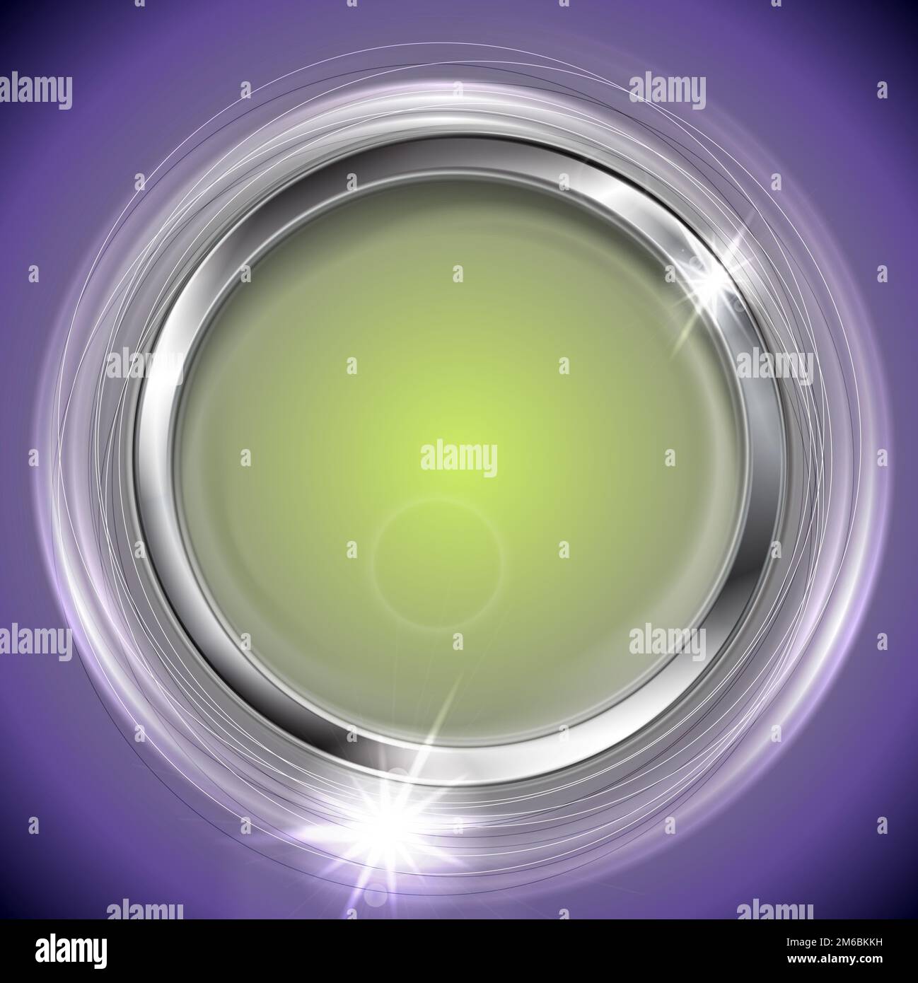 Bright shiny background with metal circle frame Stock Photo