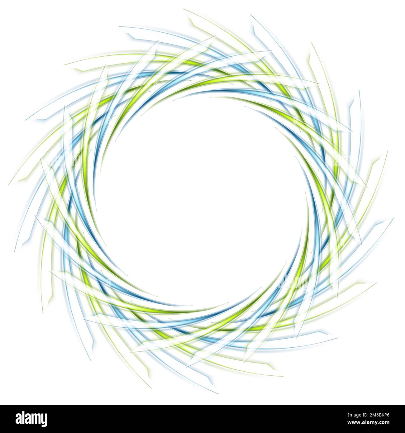 Abstract scratchy green and blue logo on white Stock Photo