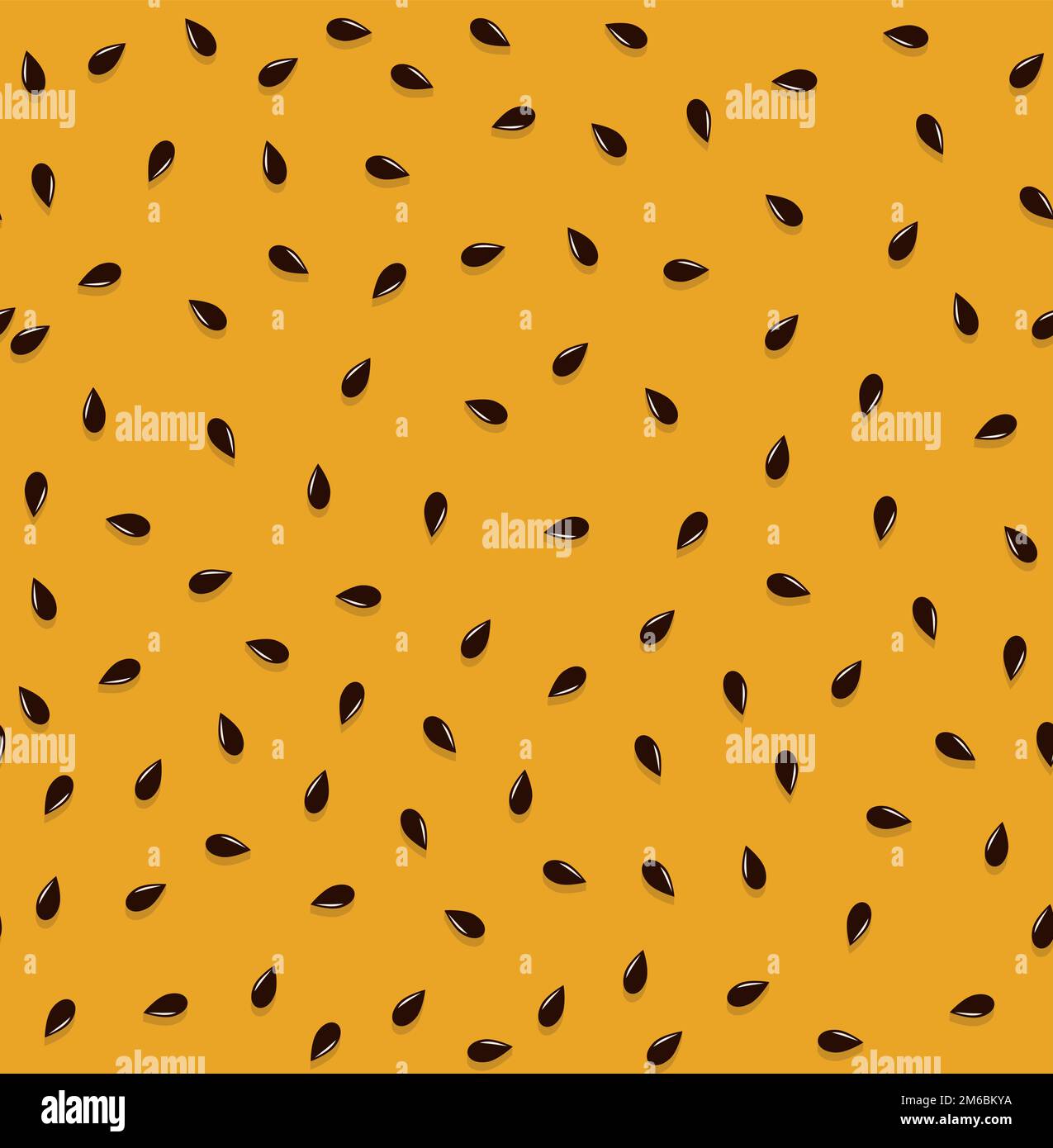 Sesame seeds on fresh yummy bread bun, seamless pattern. Repeating vector background. Eps 10 Stock Vector