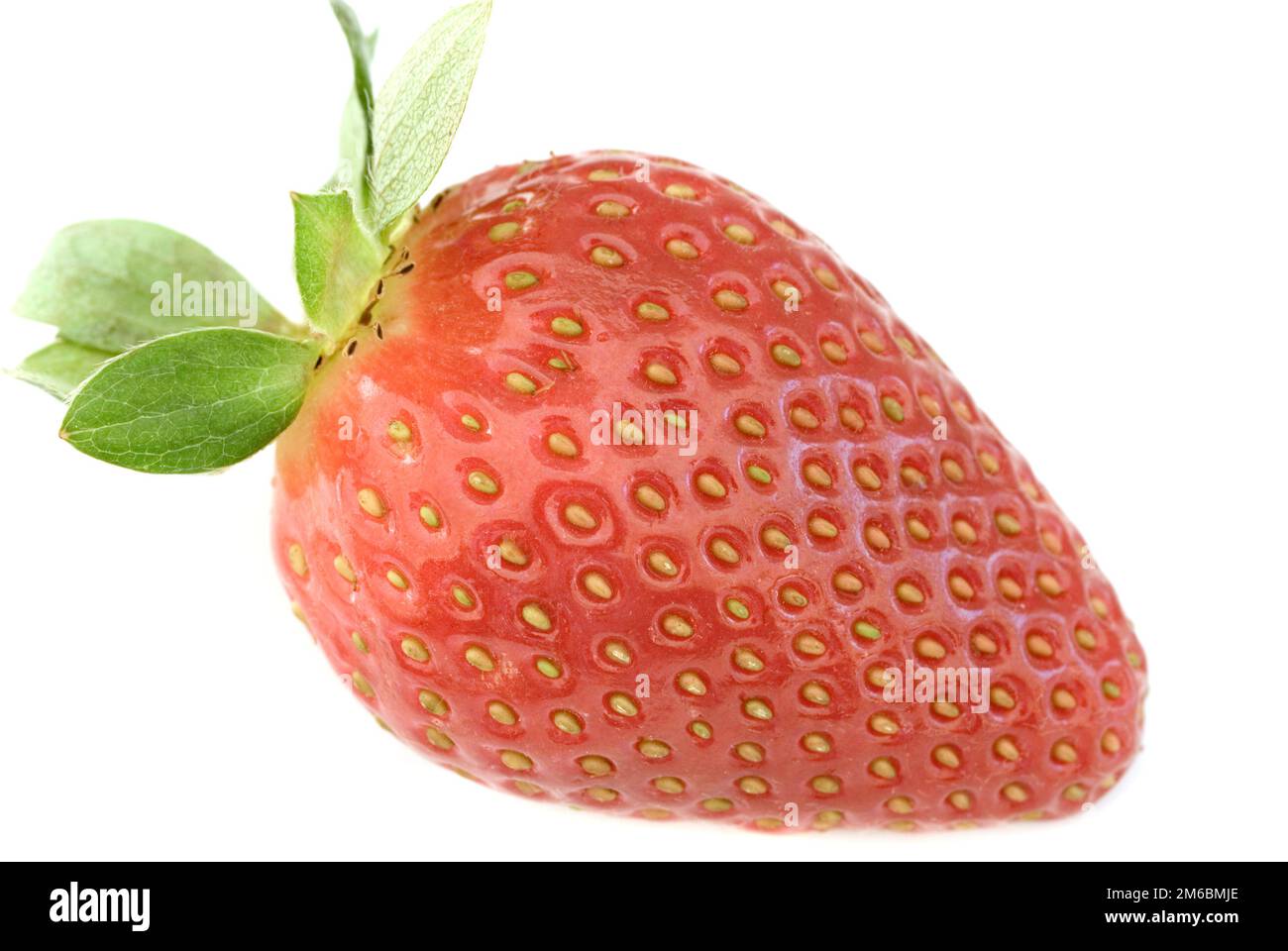 Single luscious ripe red strawberry Stock Photo