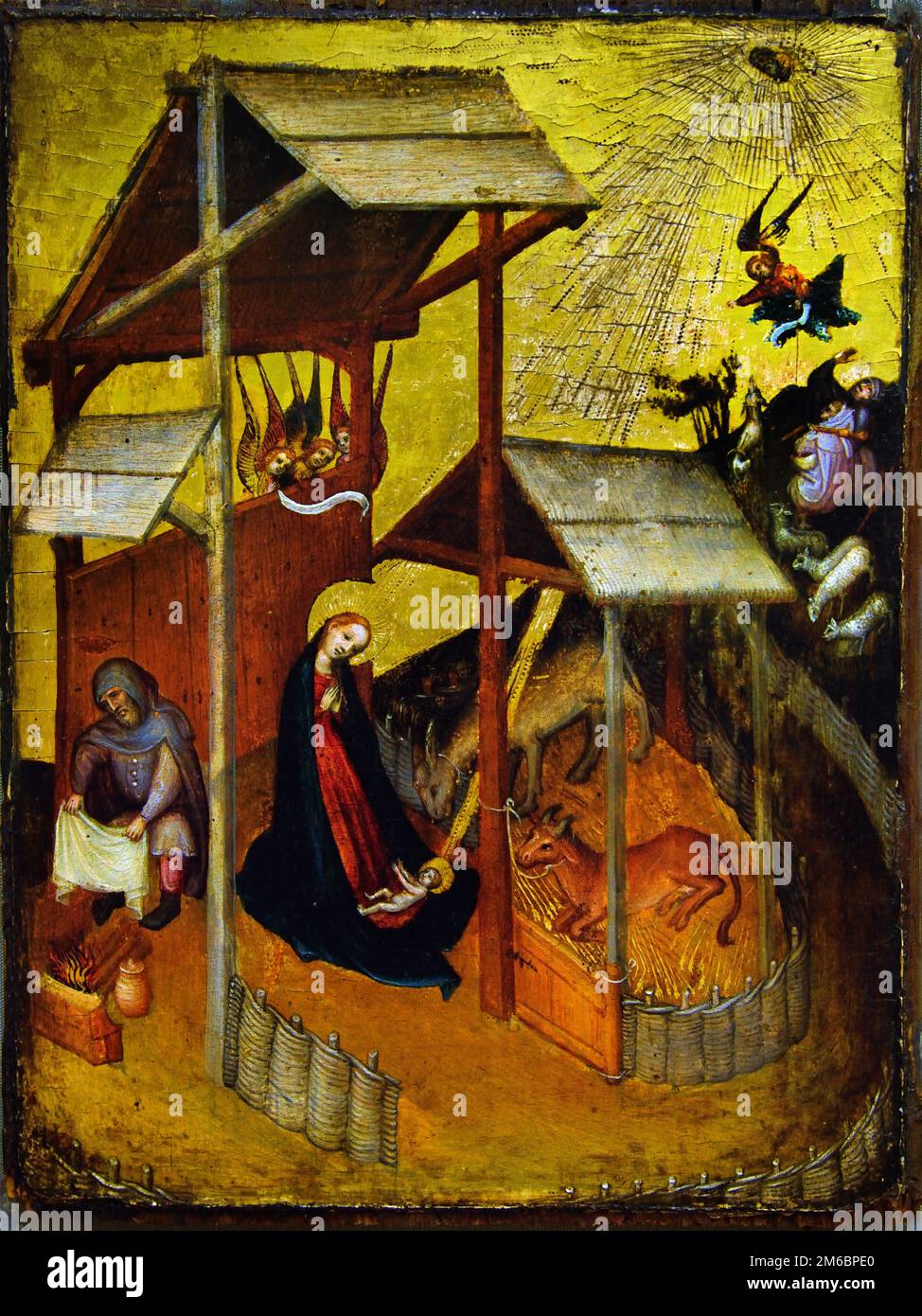 The Nativity 1420 Süddeutscher Meister, South German Master, 15th Century, German, Germany, Stock Photo