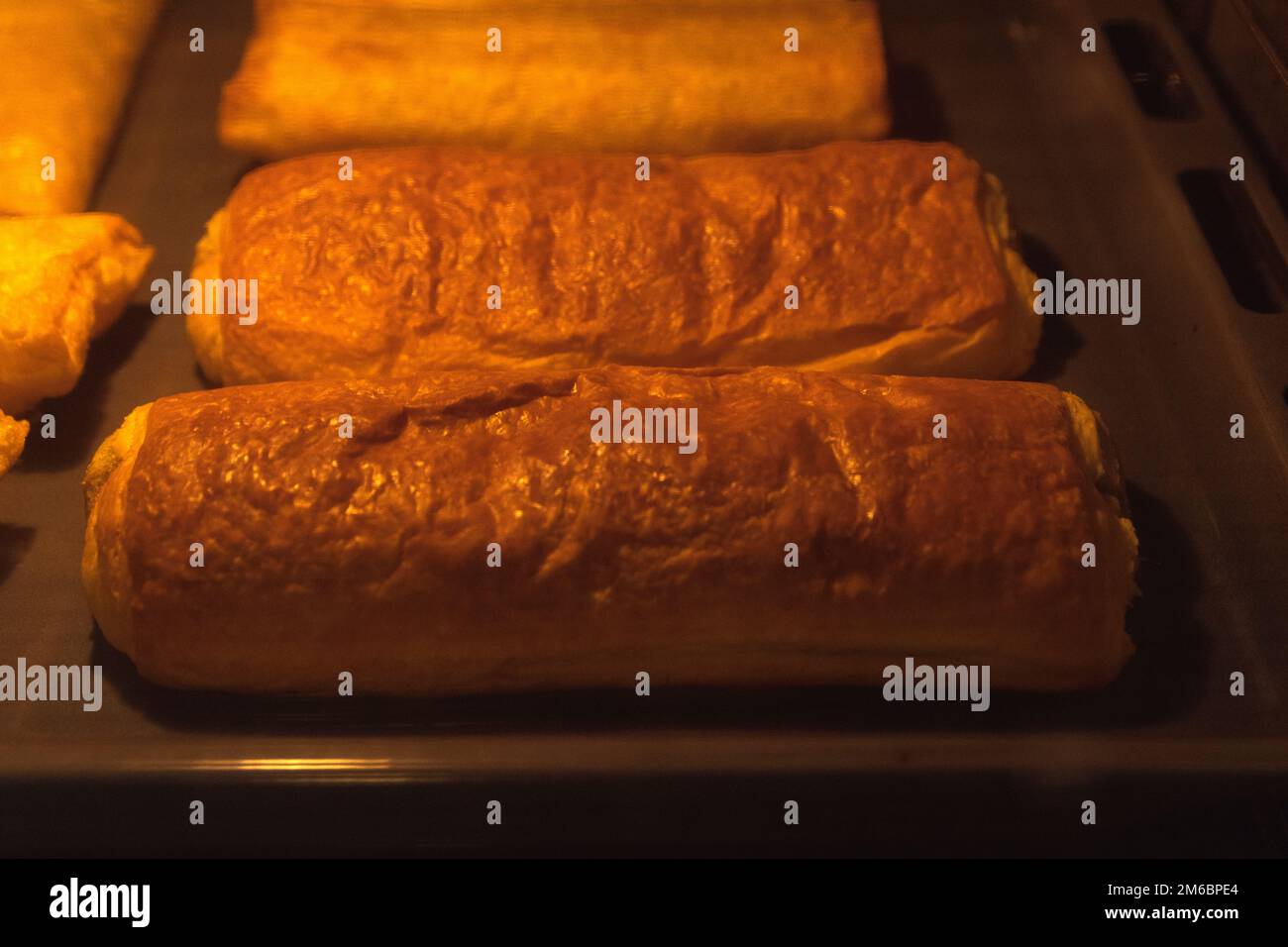 meat pie in the oven 06 Stock Photo Alamy