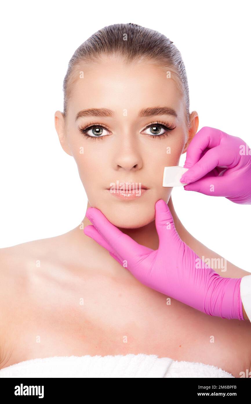 Cleansing facial skincare spa beauty treatment Stock Photo