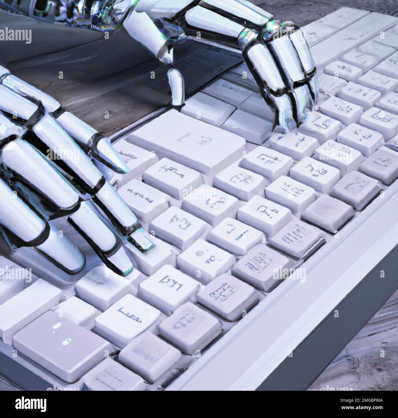 Ai robot using a keyboard hi-res stock photography and images - Alamy