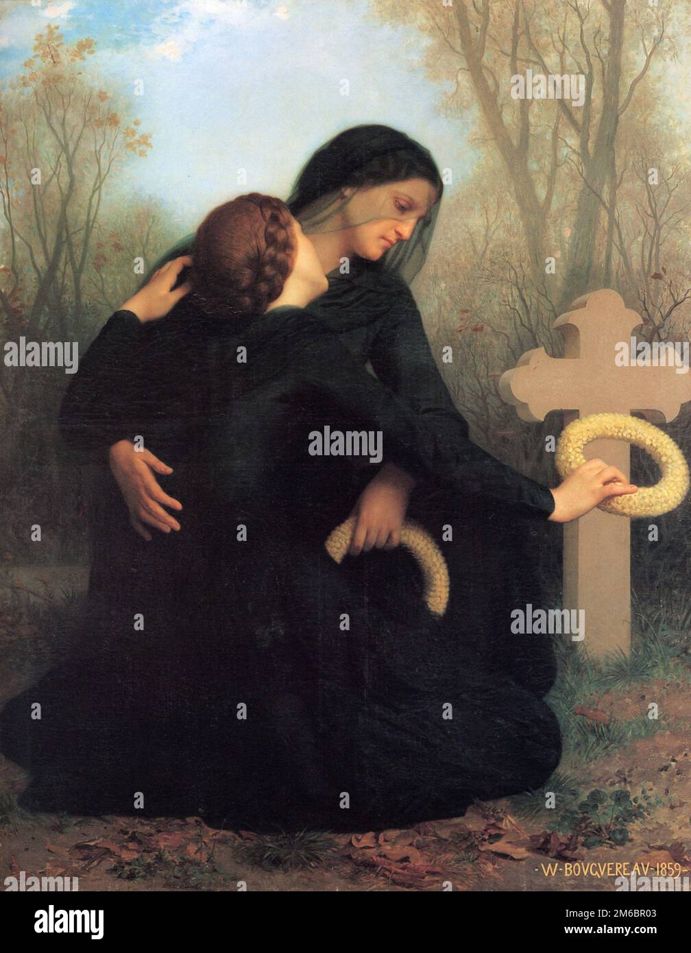 Le Jour des Morts (The Day of the Dead) painted by nineteenth-century French painter William-Adolphe Bouguereau in 1859 Stock Photo