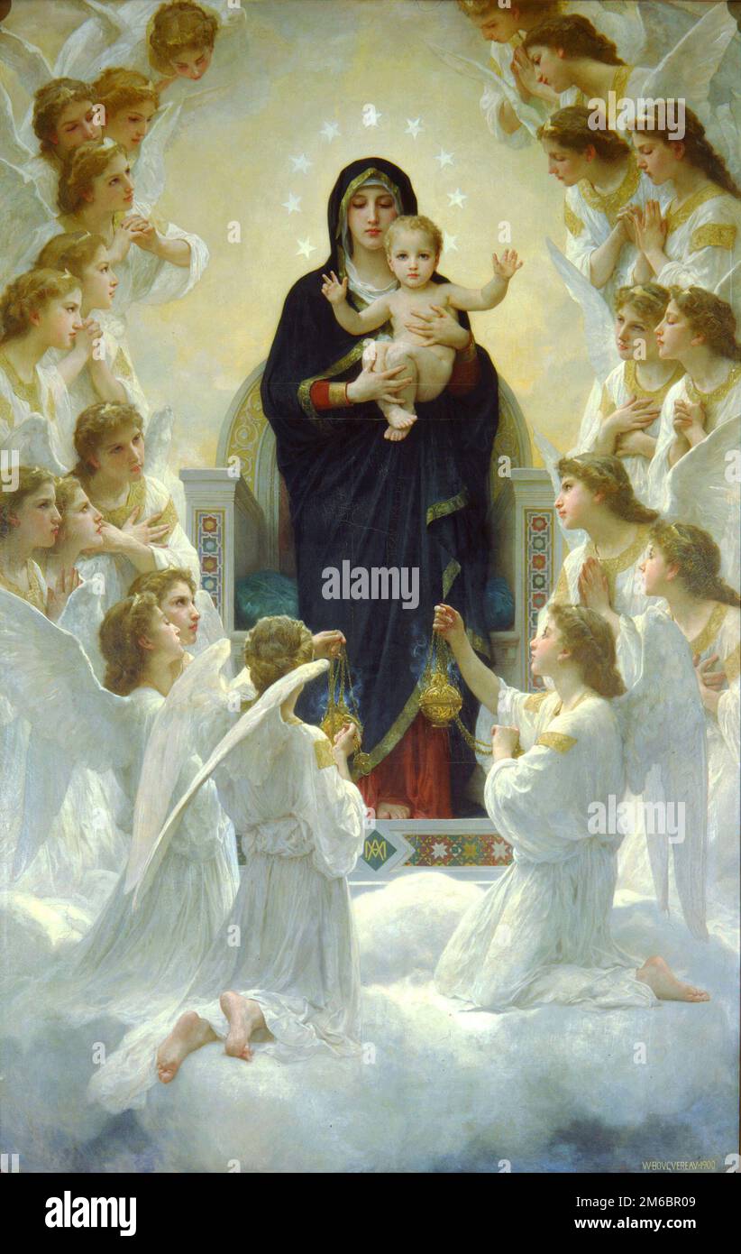 Regina Angelorum (Queen of the Angels) painted by William-Adolphe Bouguereau in 1900 Stock Photo