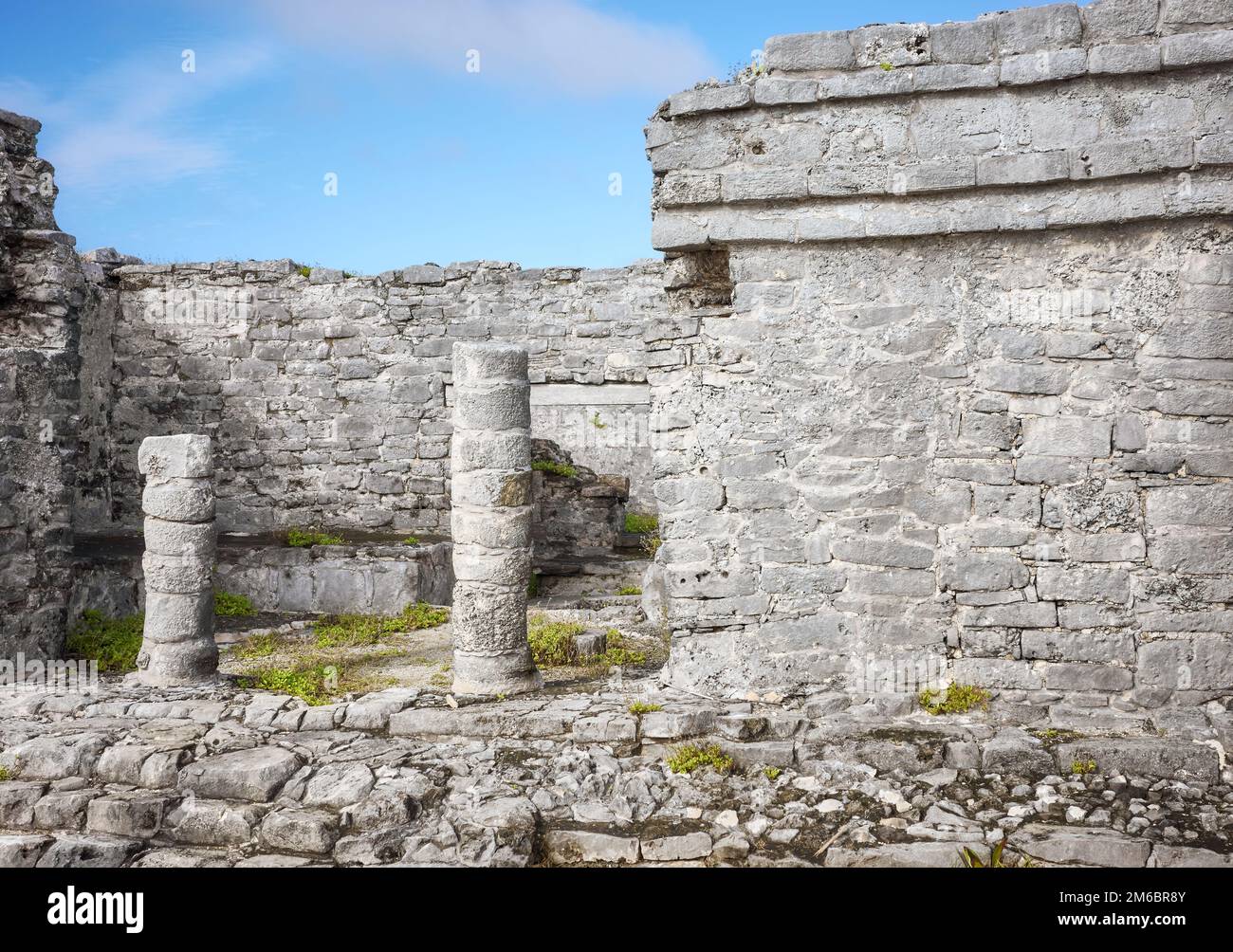 Ruins of Tulum, pre Columbian Mayan city, Yucatan, Mexico. Stock Photo