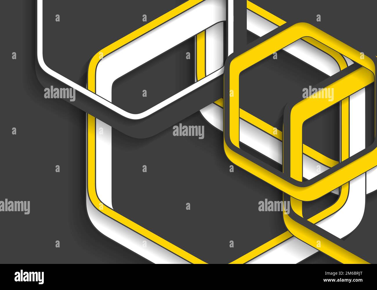 Abstract yellow and black hexagons tech background Stock Photo Alamy