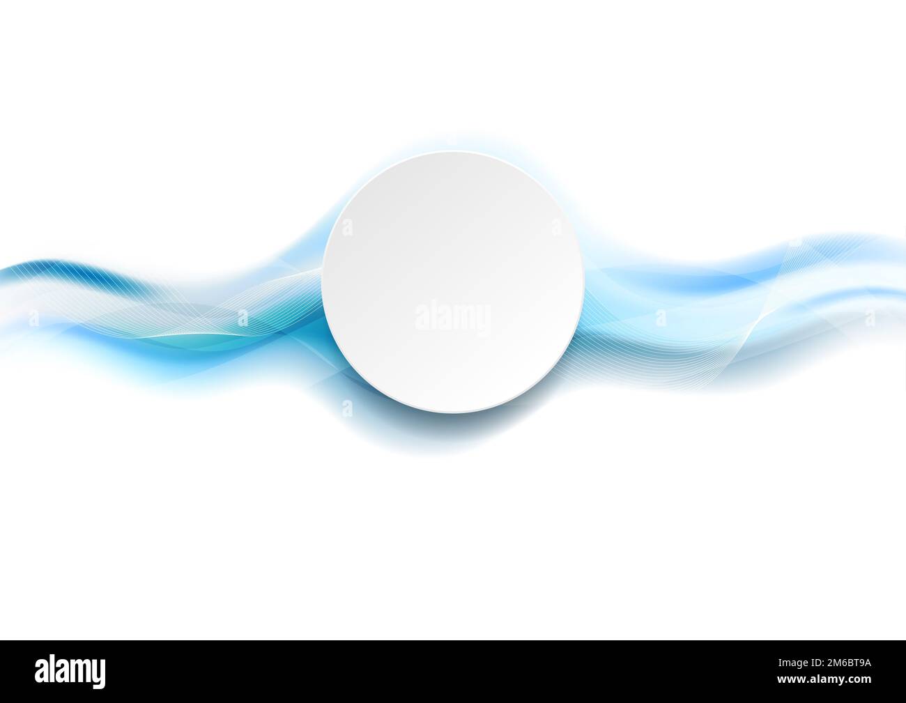Abstract light blue waves and white circle Stock Photo