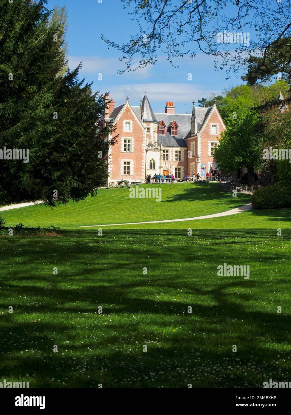 Green Lawn at Historic Clos de Luce Chateau where Leonardo Da Vinci Lived Amboise France Stock Photo