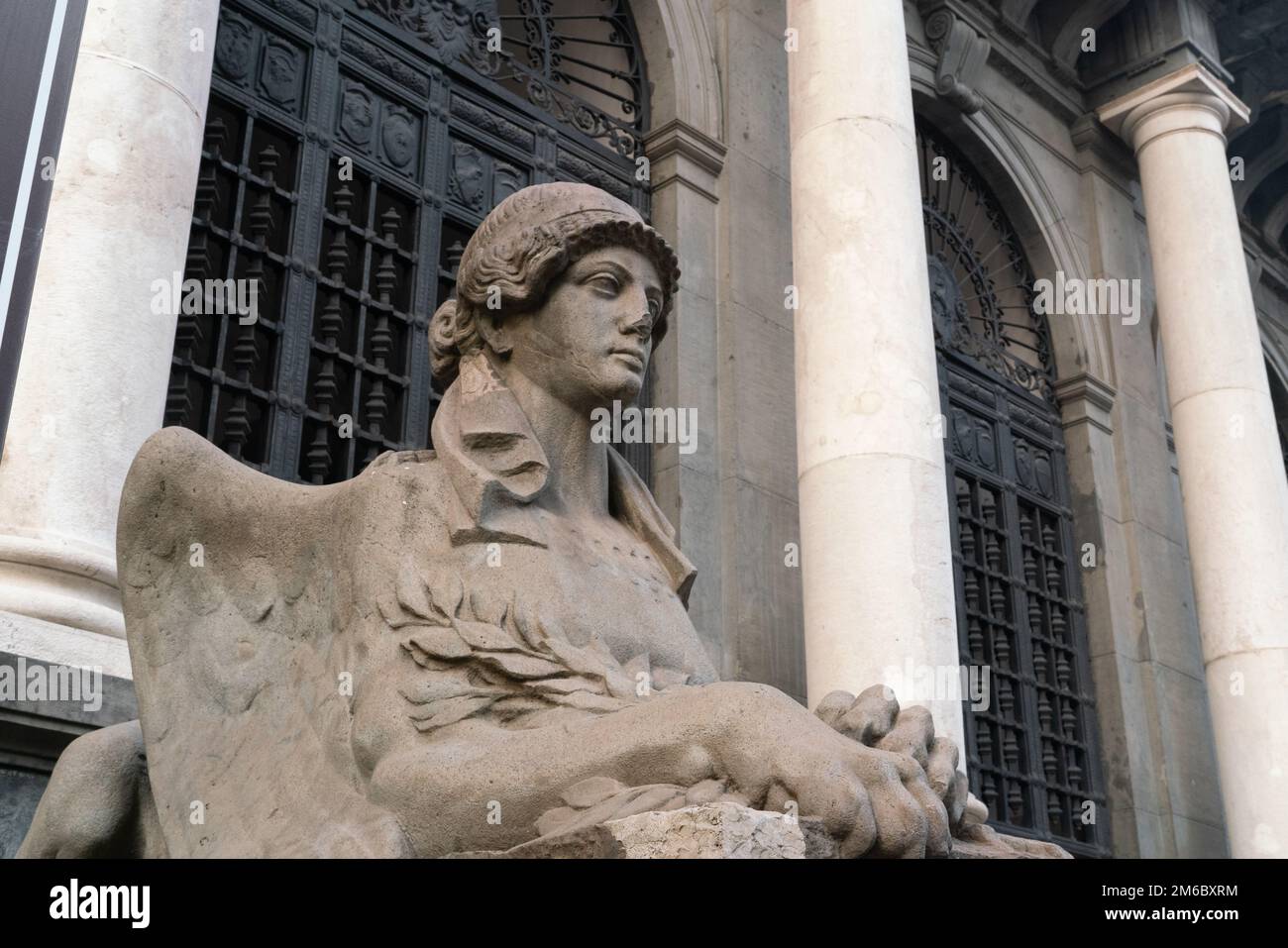 Statue outside University of Naples Federico II, Italy Stock Photo