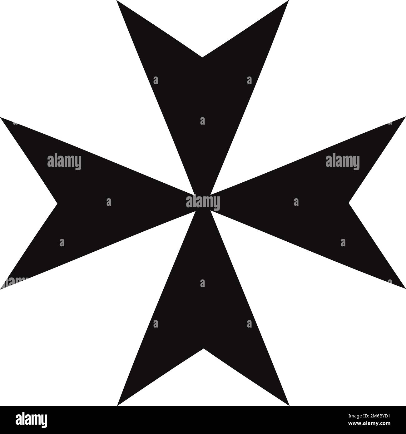 Maltese cross vector illustration, cross silhouette Stock Vector