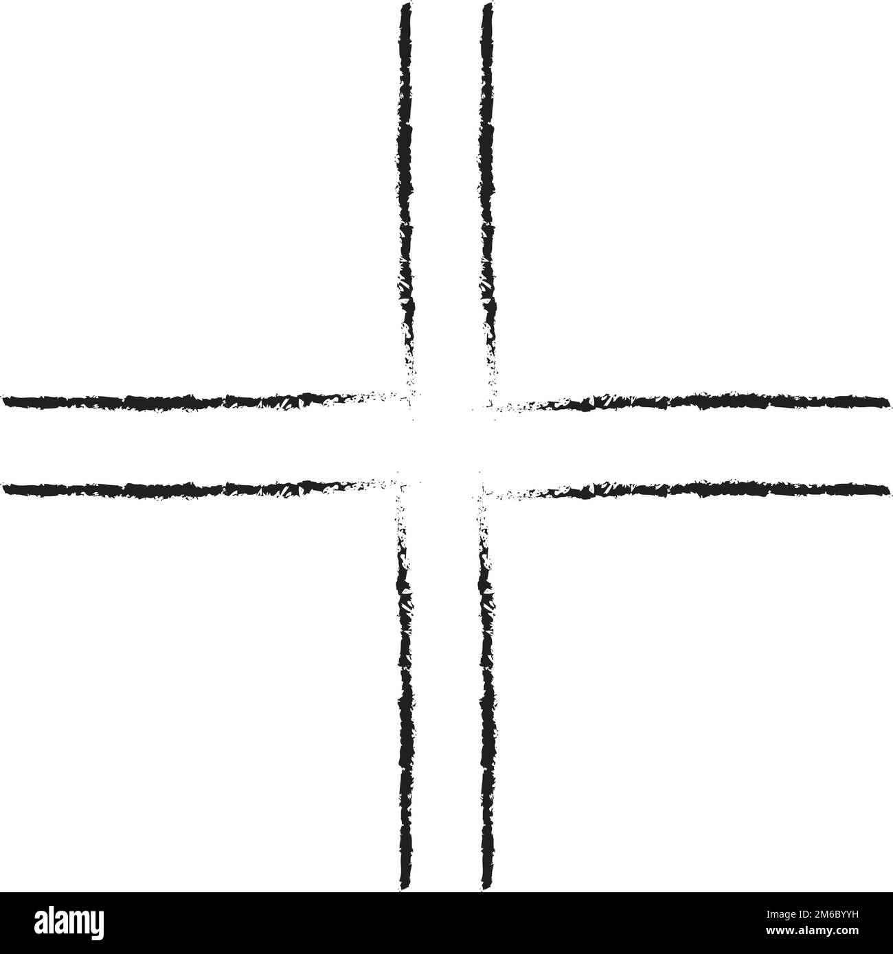 Gamma cross pencil sketch vector illustration, religious sign drawing