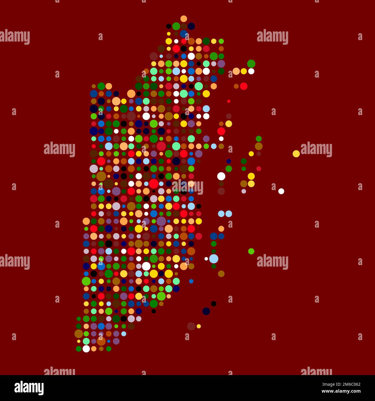 Belize Map Silhouette Pixelated generative pattern illustration Stock ...