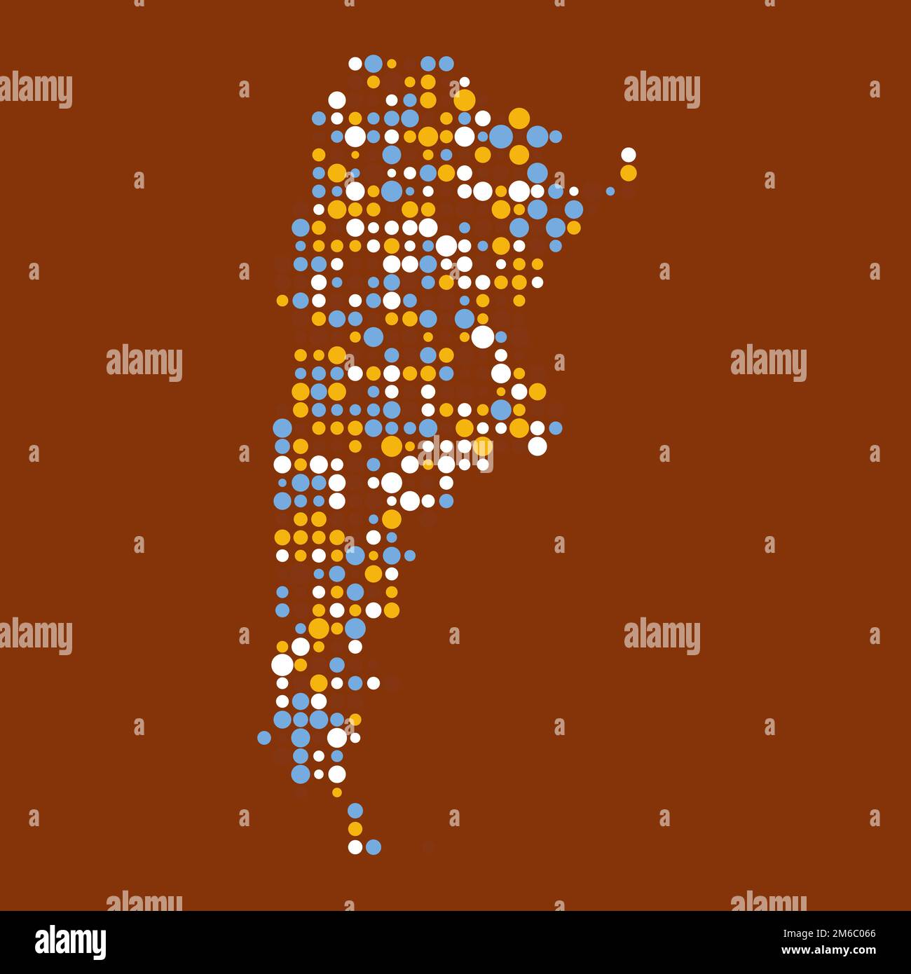 Argentina Map Silhouette Pixelated generative pattern illustration Stock Vector
