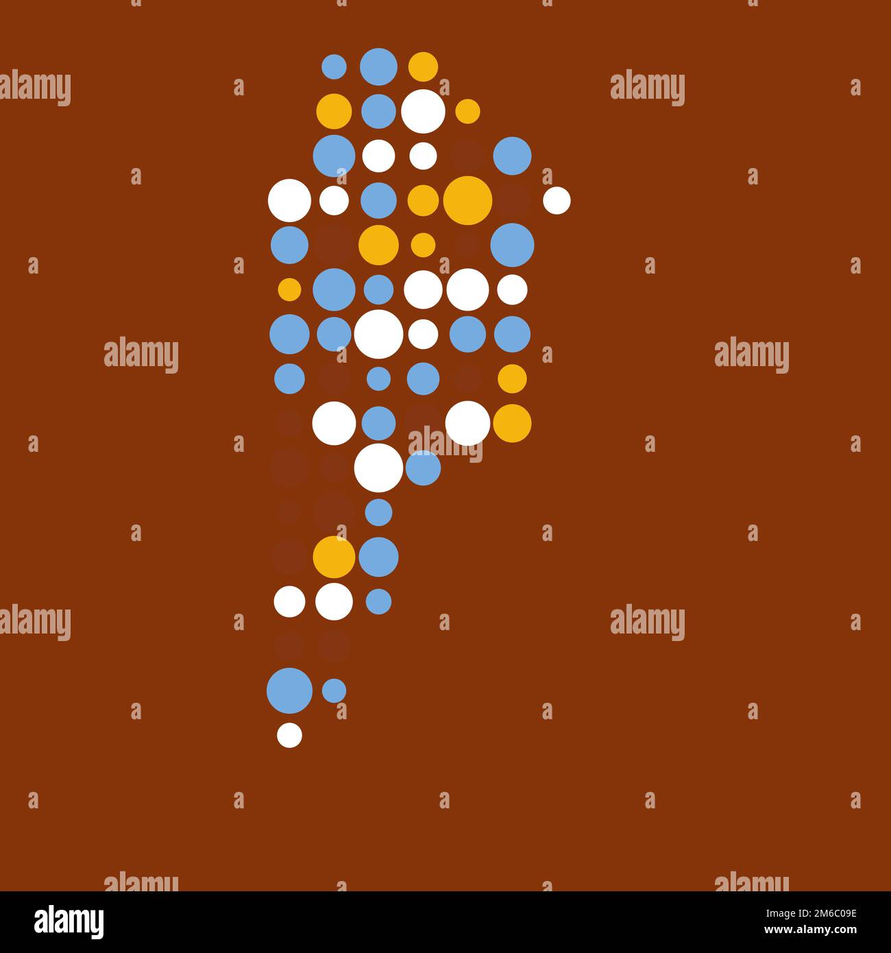 Argentina Map Silhouette Pixelated generative pattern illustration Stock Vector