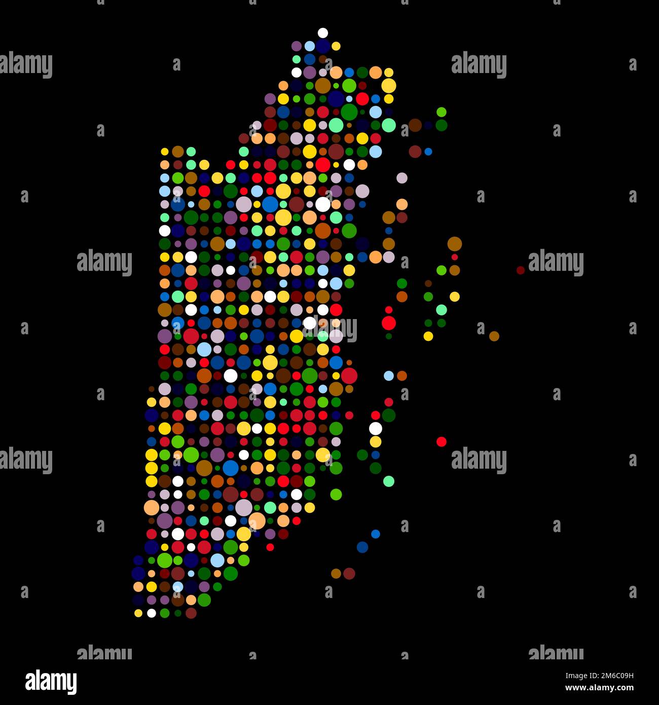 Belize Map Silhouette Pixelated generative pattern illustration Stock ...