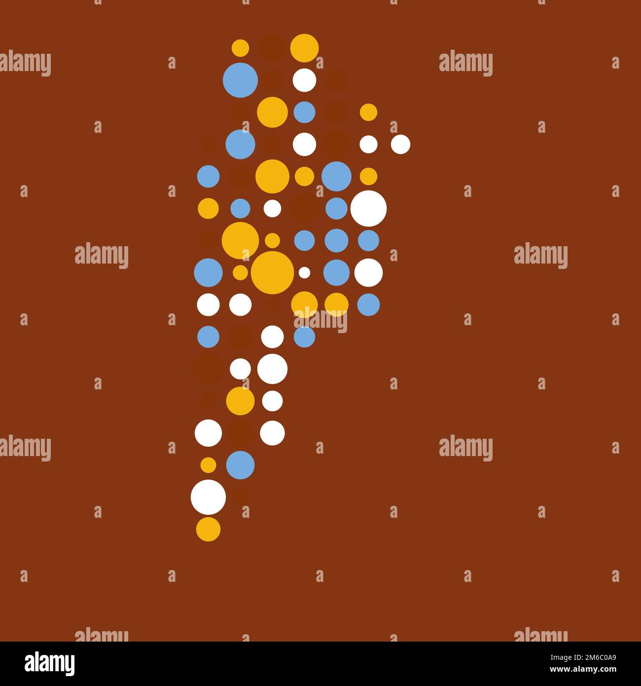 Argentina Map Silhouette Pixelated generative pattern illustration Stock Vector
