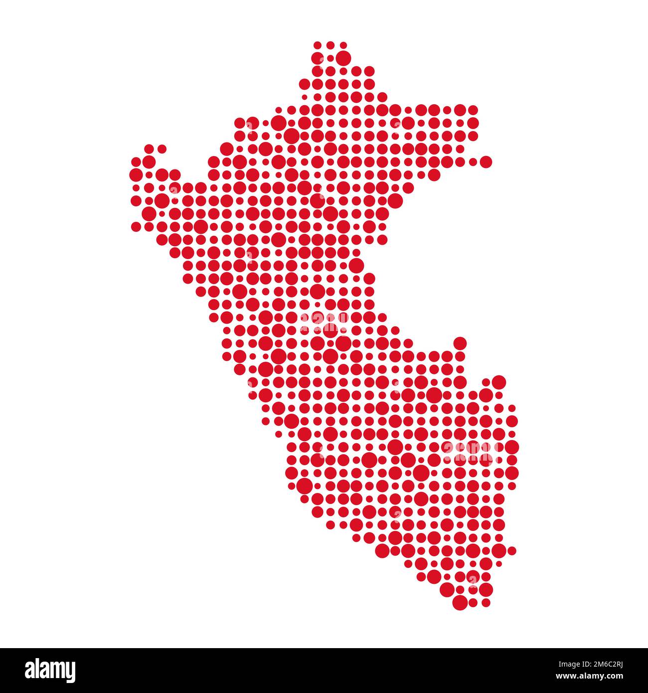 Peru Map Silhouette Pixelated generative pattern illustration Stock Vector
