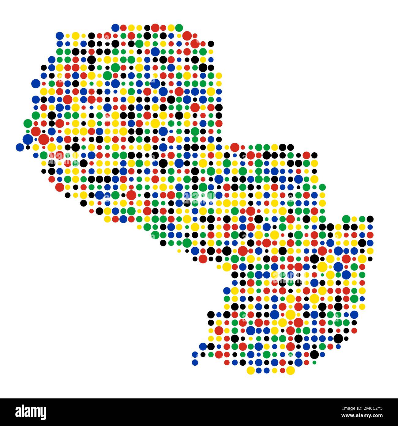 Paraguay Map Silhouette Pixelated generative pattern illustration Stock Vector
