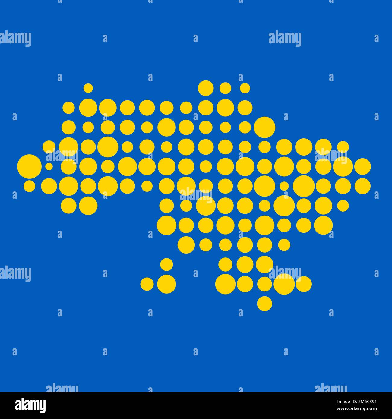 Ukraine Map Silhouette Pixelated generative pattern illustration Stock Vector