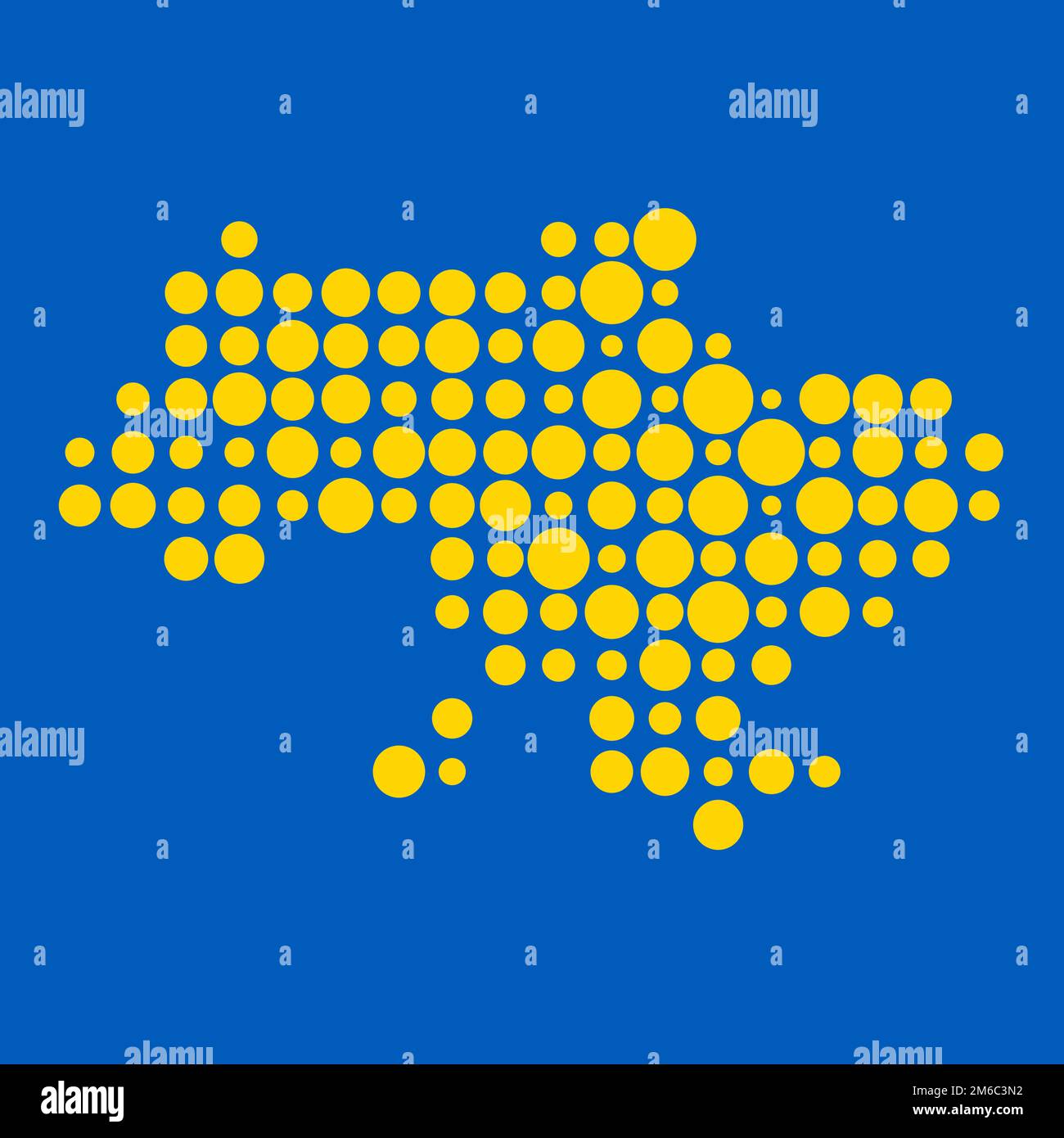 Ukraine Map Silhouette Pixelated generative pattern illustration Stock Vector
