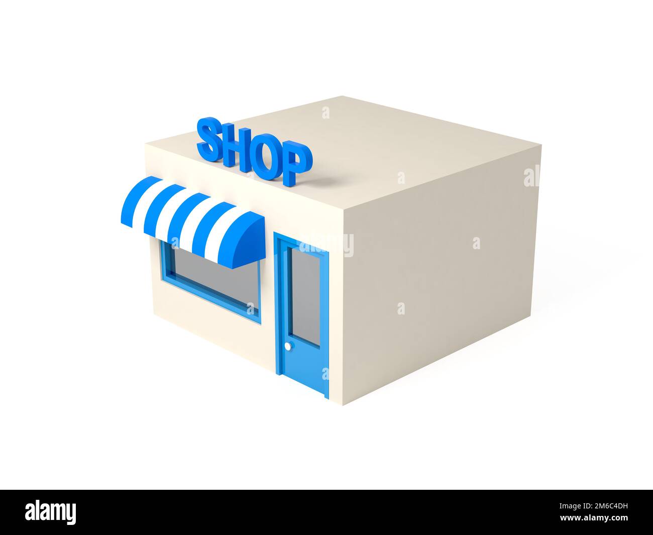 3d isometric style shop illustration Stock Photo