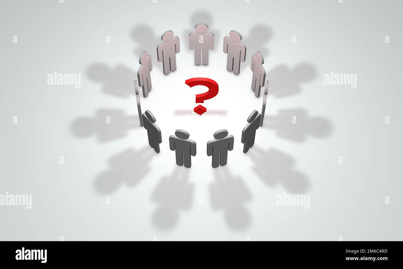 The discussion of complex issues (symbolic figures of people). 3D ...