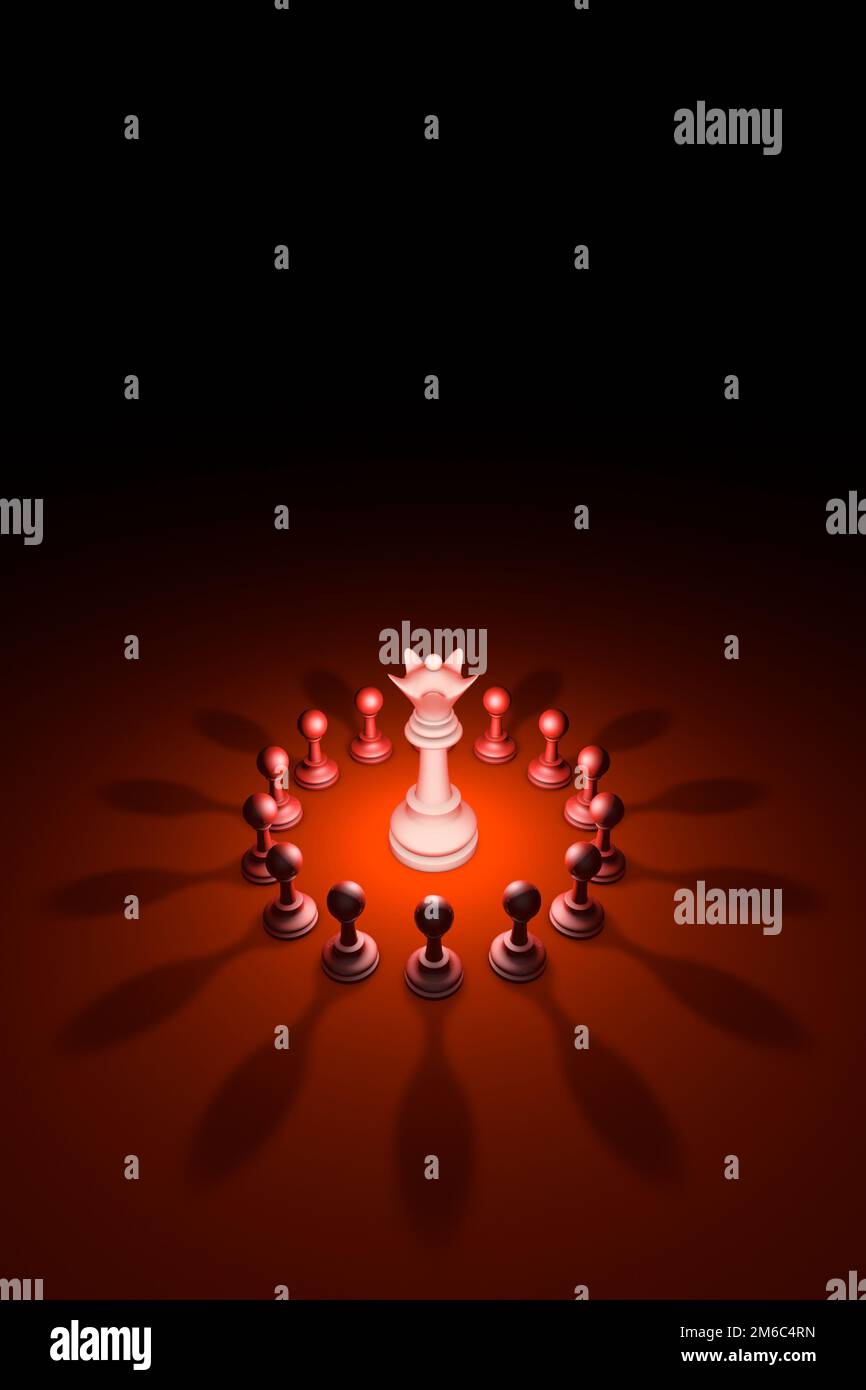 Blooming Queen (chess metaphor). 3D rendering illustration Stock Photo