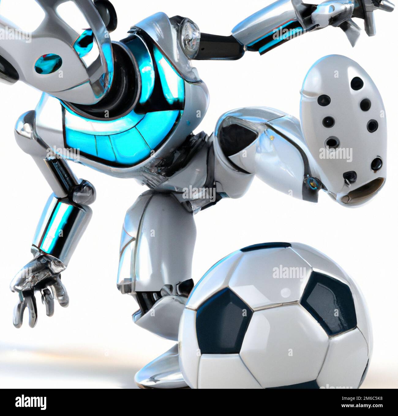 humanoid robot playing football Stock Photo - Alamy
