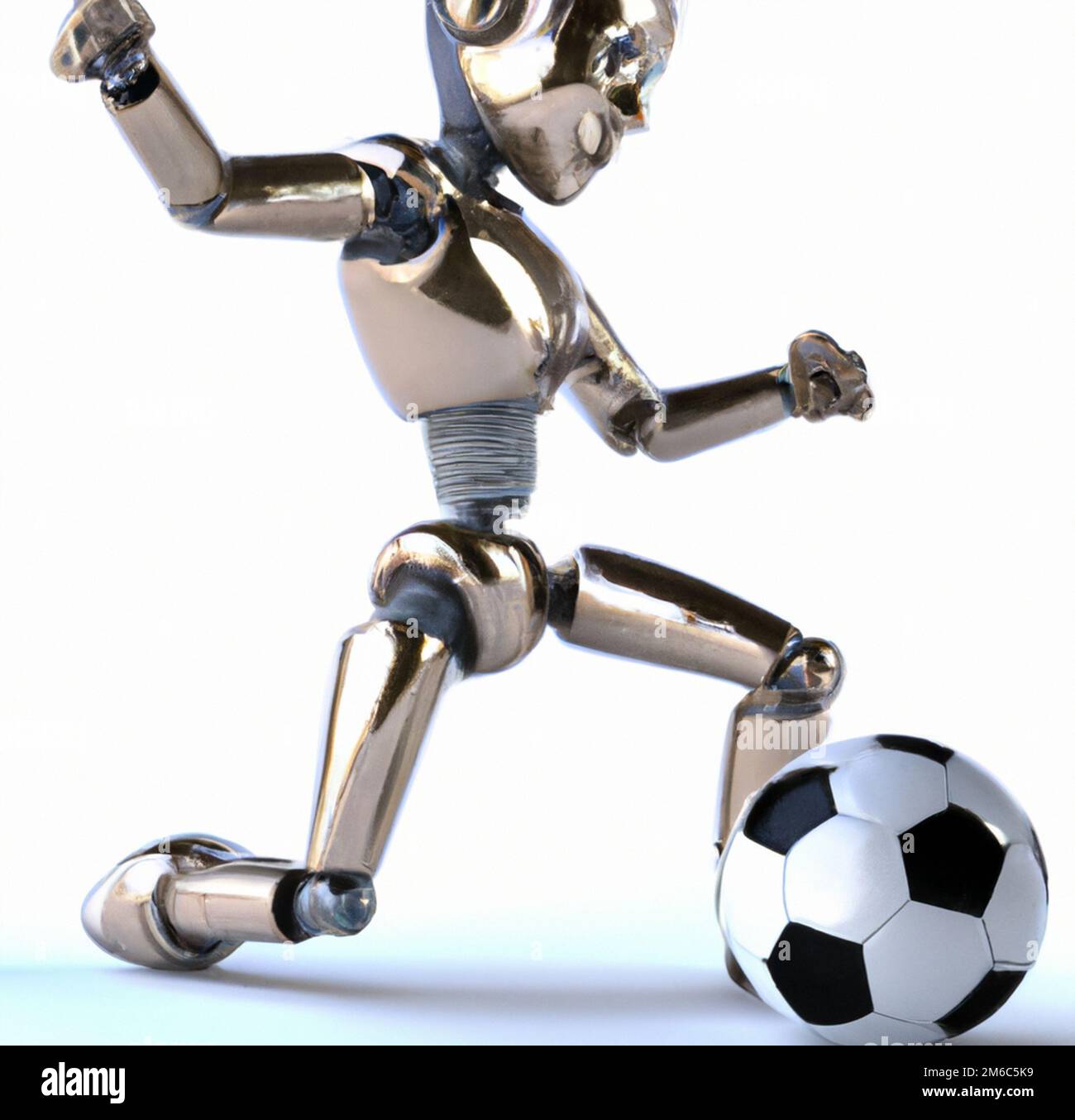 humanoid robot playing football Stock Photo - Alamy