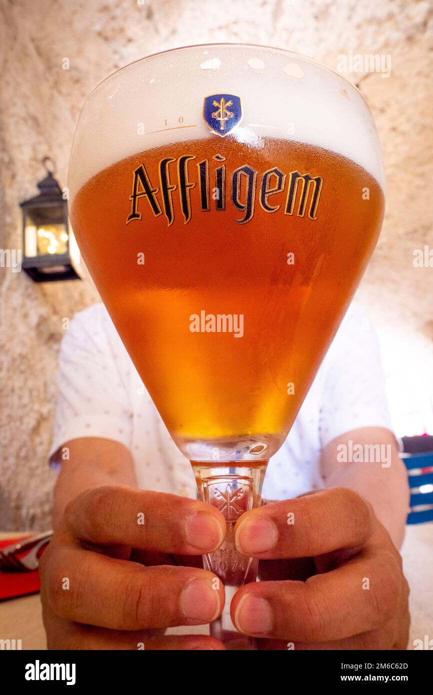 Affligem larger beer France Stock Photo