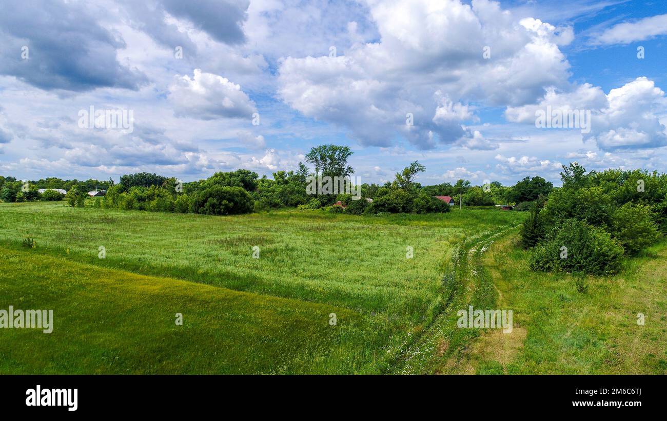 Rural landscape from height in June, Russia Stock Photo - Alamy