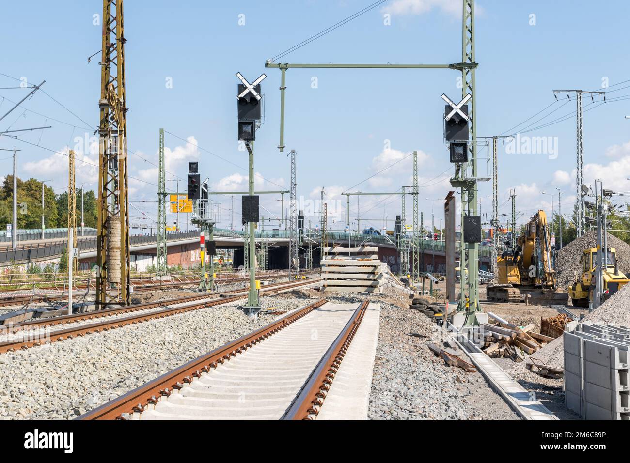 Last construction work at the new High Speed Line in Leipzig Stock